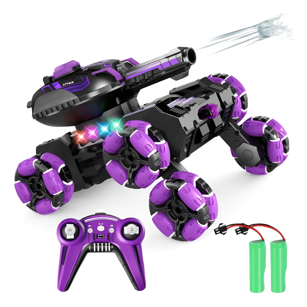 Tanque Todoterreno 360° Con Luces Lanzador De Bolas Hidrogel