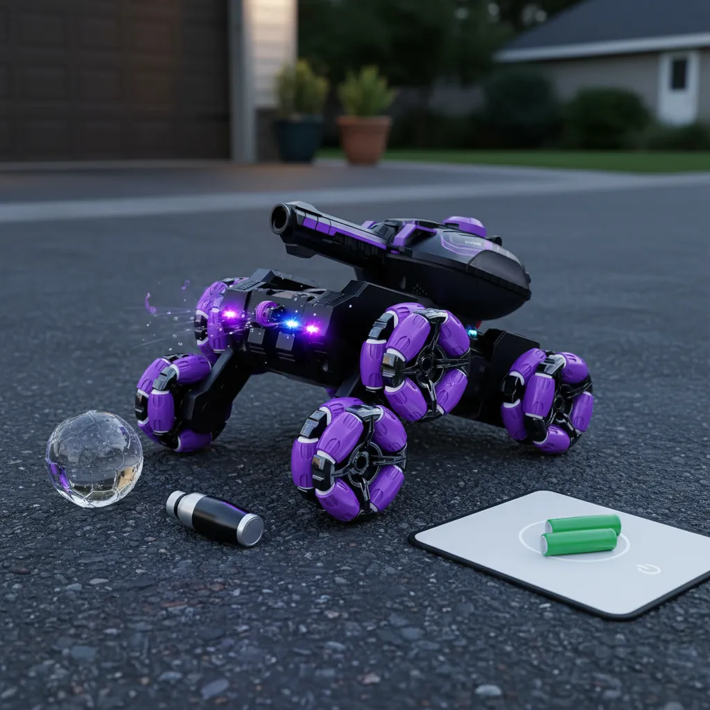 Tanque Todoterreno 360° Con Luces Lanzador De Bolas Hidrogel