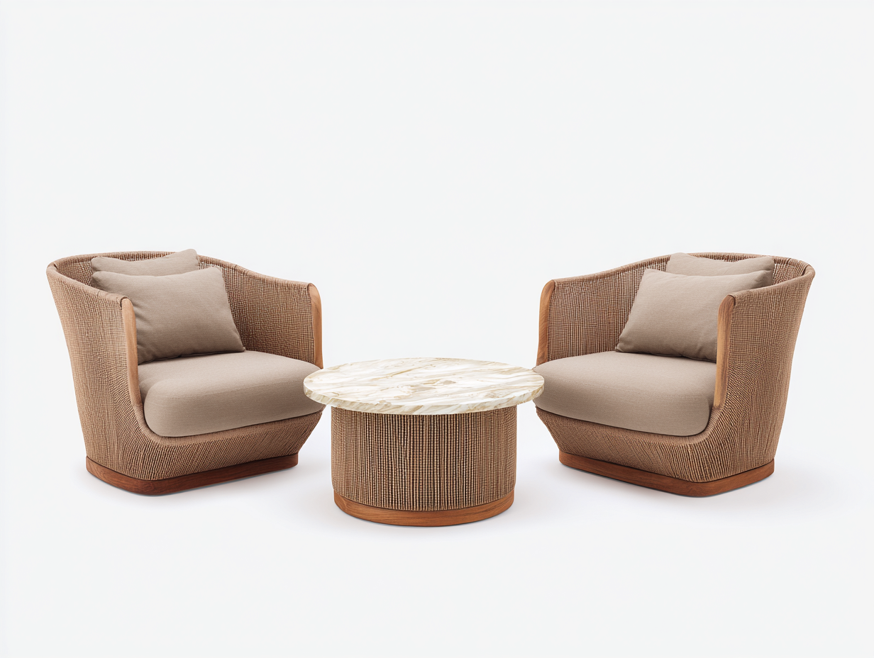 Set salotto da giardino 168x78x85 cm Marrone Stile rustico