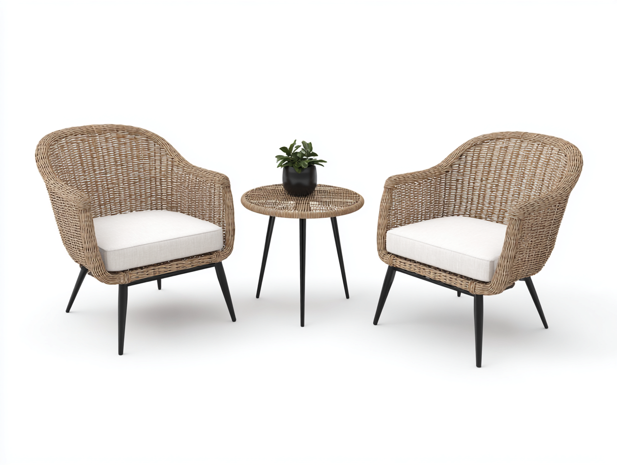 Set salotto da giardino 165x75x85 cm Naturale/Bianco Stile moderno