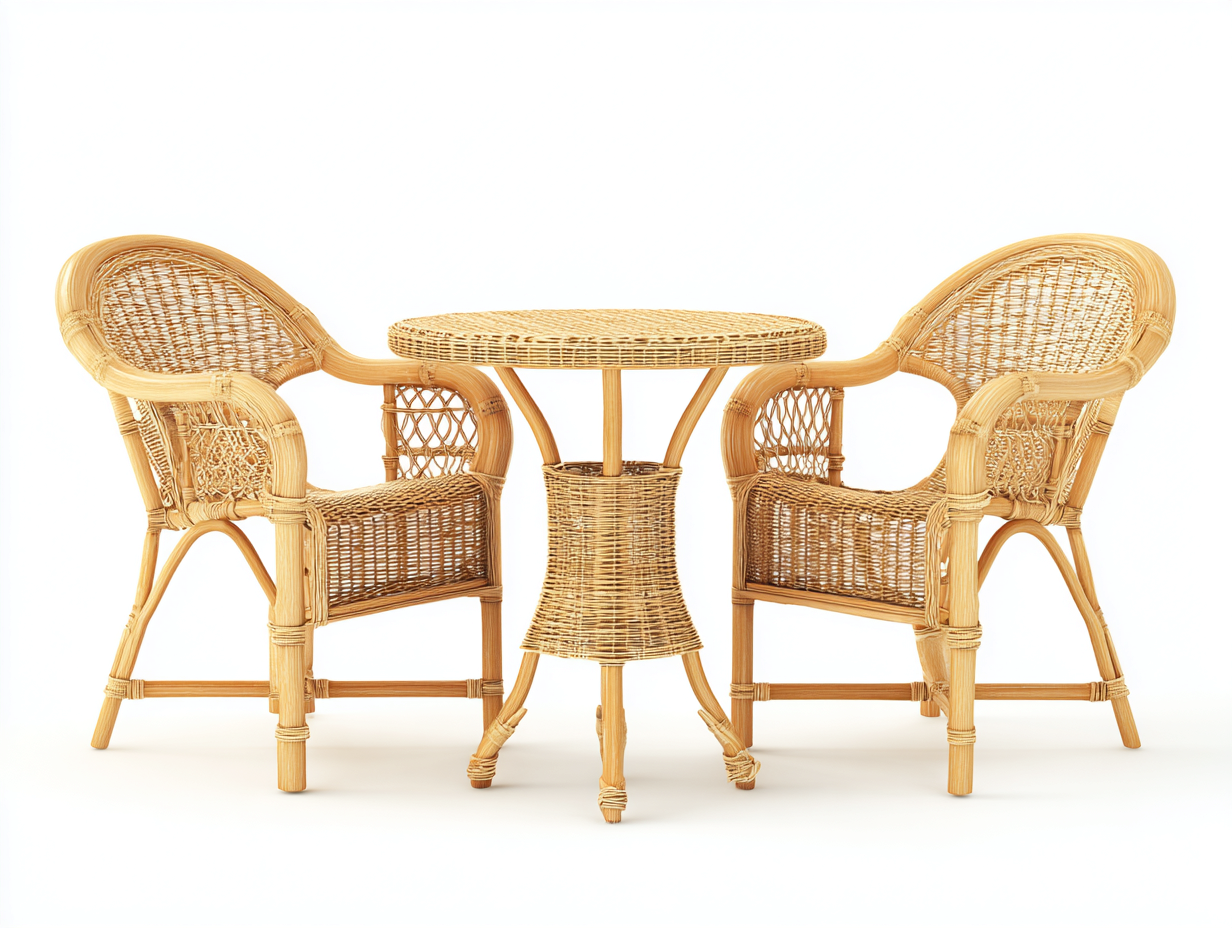 Set salotto da giardino 170x78x95 cm Naturale Stile classico in rattan