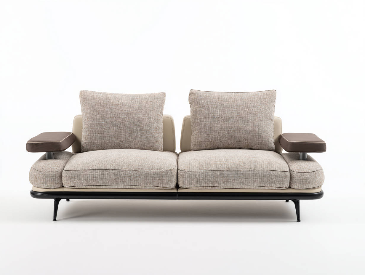 Divano 2 posti 160x88x90 cm Beige Stile minimalista