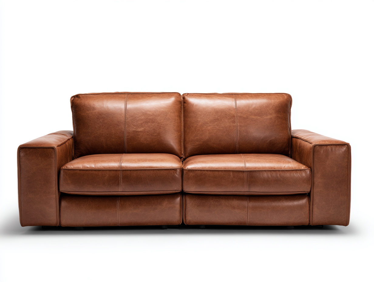 Divano 2 posti 160x90x88 cm Marrone Stile moderno in pelle