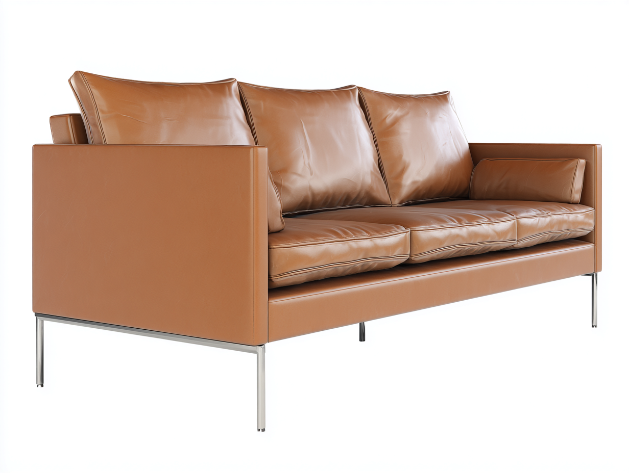 Divano 2 posti 158x88x85 cm Marrone Stile moderno in pelle