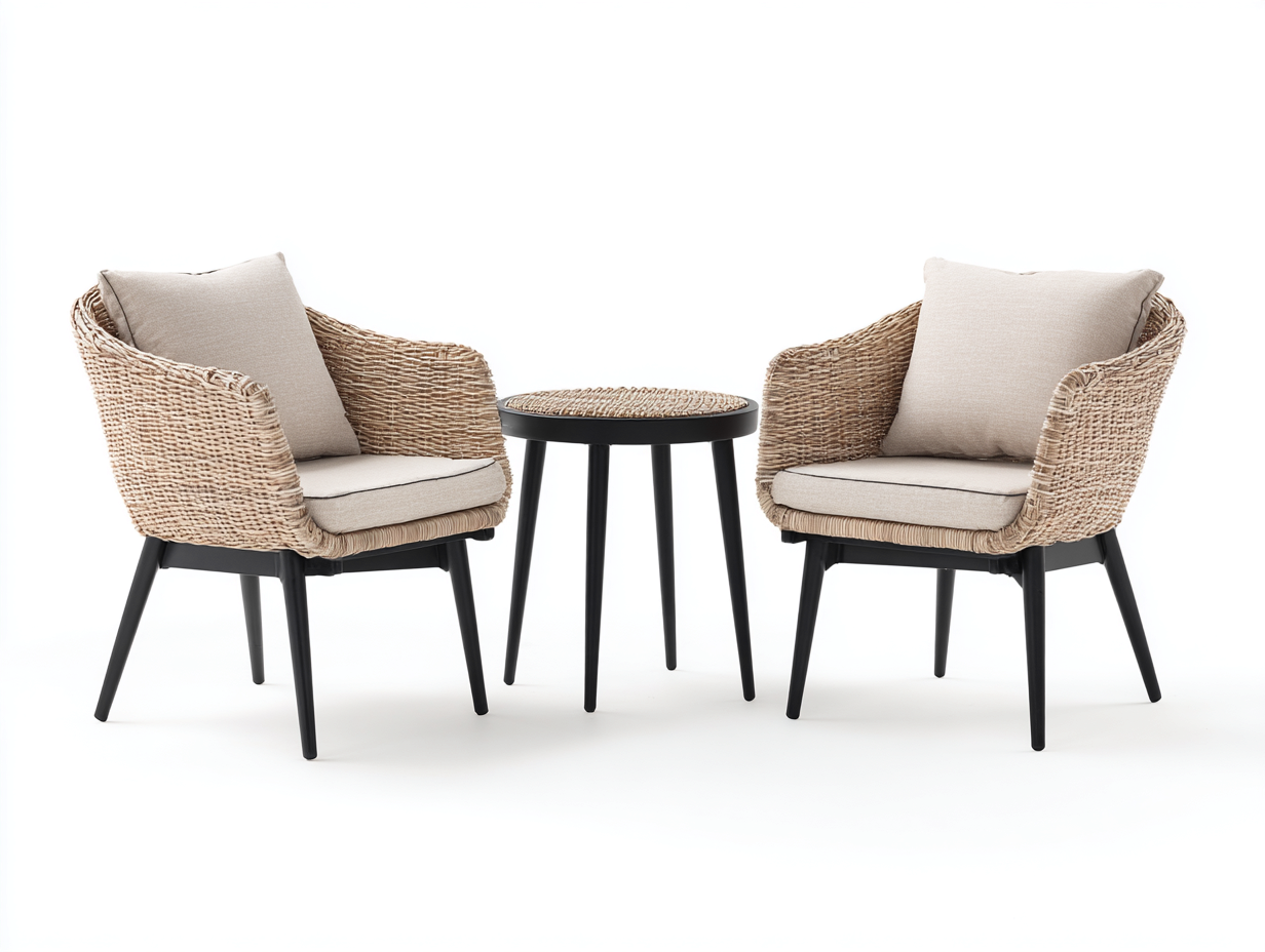 Set salotto da giardino 165x75x85 cm Grigio/Nero Stile moderno