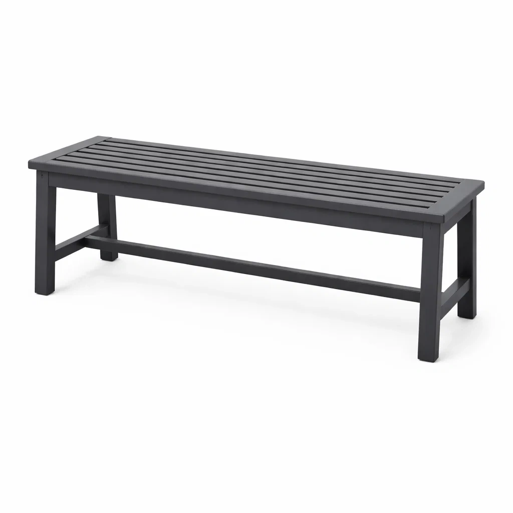 Panca in metallo nero per esterni 150x35x45 cm-ZENVIBESZZZ