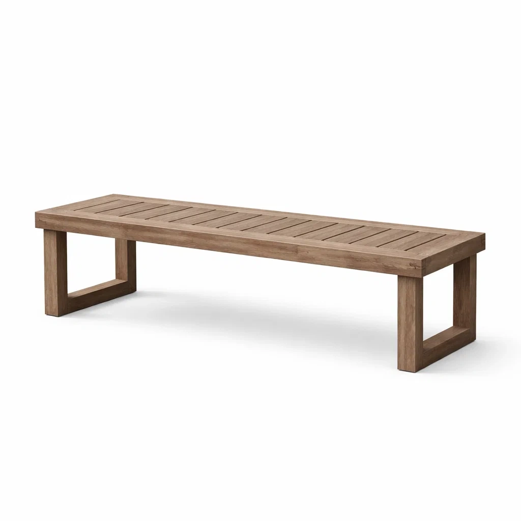 Panca rettangolare in legno di teak-ZENVIBESZZZ