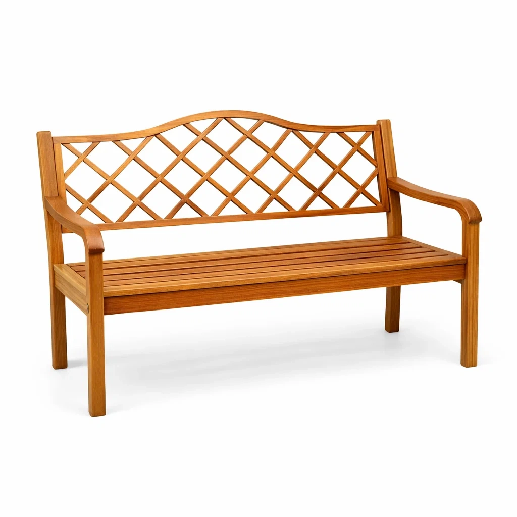 Panchina da giardino in legno di eucalipto-ZENVIBESZZZ