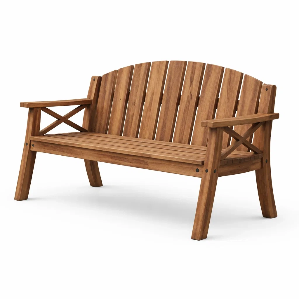 Panchina da giardino in legno di teak-ZENVIBESZZZ