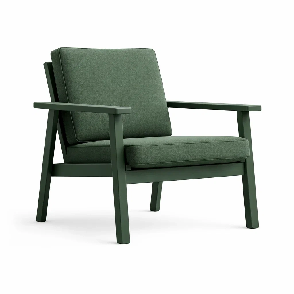 Poltrona in metallo e tessuto verde-ZENVIBESZZZ