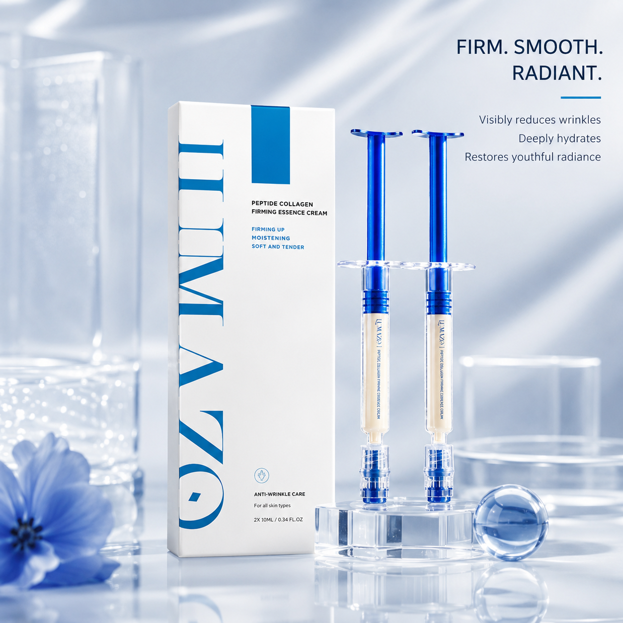LUMAZO-Polypeptide Collagen Elastic Essence Cream Moisturizing Hydrating Firming Low Irritating Serum