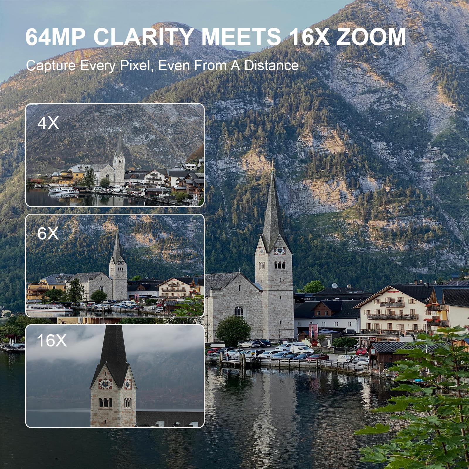 Digital Cameras for Photography and Vlogging, 6K 64MP Flip Screen, Dual Lens, Microphone for Video, 64GB TF Card, Compact Photo WiFi Camera for YouTube Kit Travel, Beginners (Black)