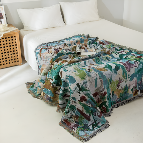 Colorful Artisan Tassel Throw