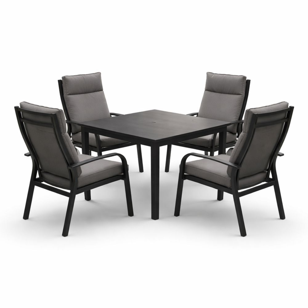 Aluminum Frame Outdoor Dining Set with Cushioned Chairs