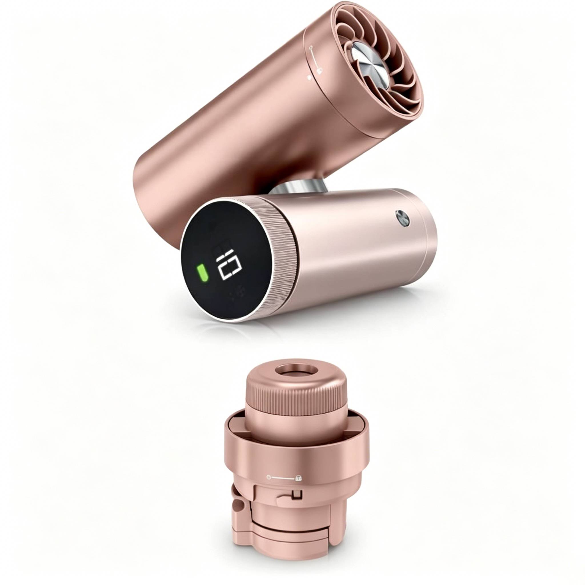 The 2-in-1 Personal Cooling System with Fan, Dry-Touch Mist – Portable, Handheld, Rose Gold