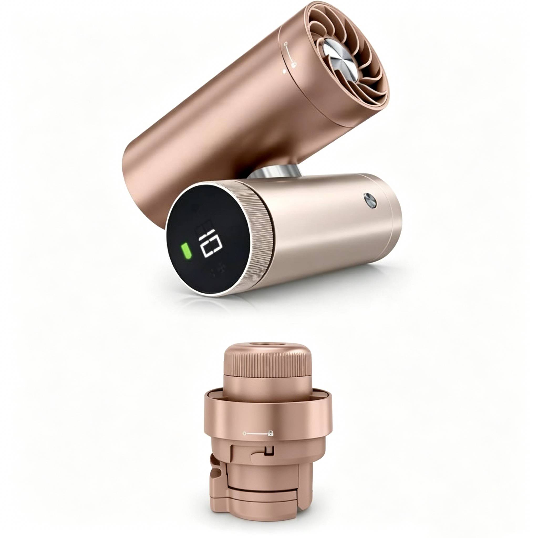 The 2-in-1 Personal Cooling System with Fan, Dry-Touch Mist – Portable, Handheld, Rose Gold