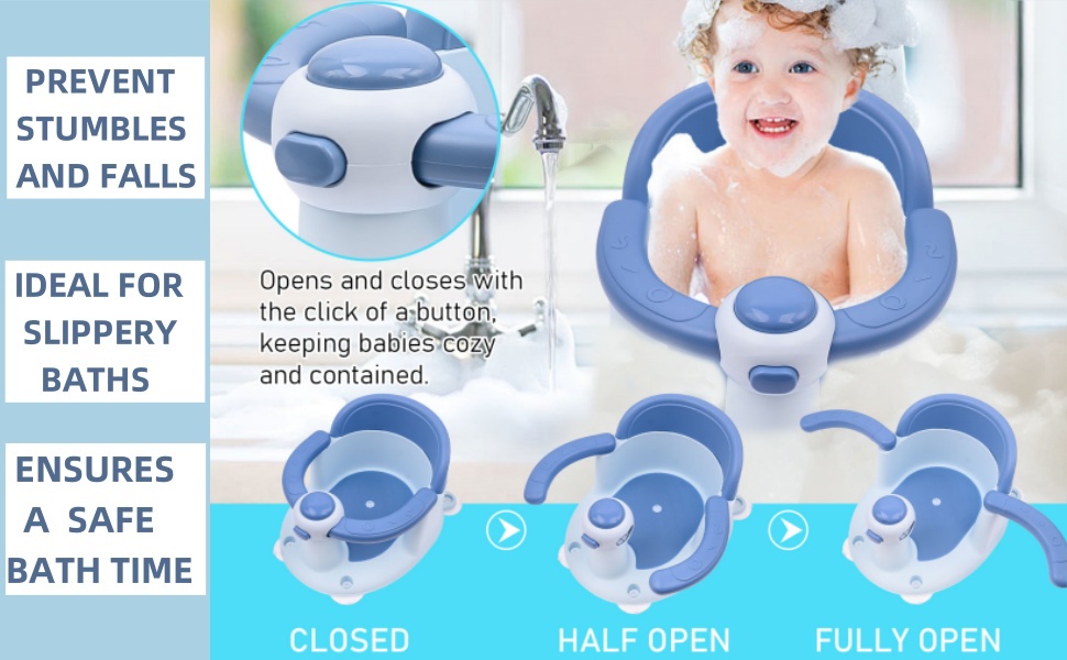 Baby Bath Seat Portable Toddler Child Bathtub Seat for 6-18 Months Toddler Girl Boy Bathtub Support