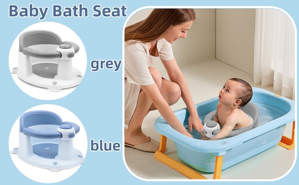 Baby Bath Seat,Non-Slip Infant Bath Seat,Integral Molding Designed Baby Bathtub Seat for Sitting Up