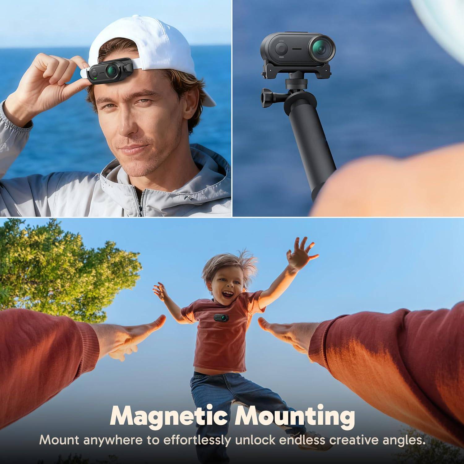 4K Thumb Action Camera - Ultra-Light Tiny Body Camera, 360-Min Long Battery Life, EIS Stabilization, 3m Waterproof Hands-Free POV Camera Vlog Camera for Travel, Pets, Sports (64GB)