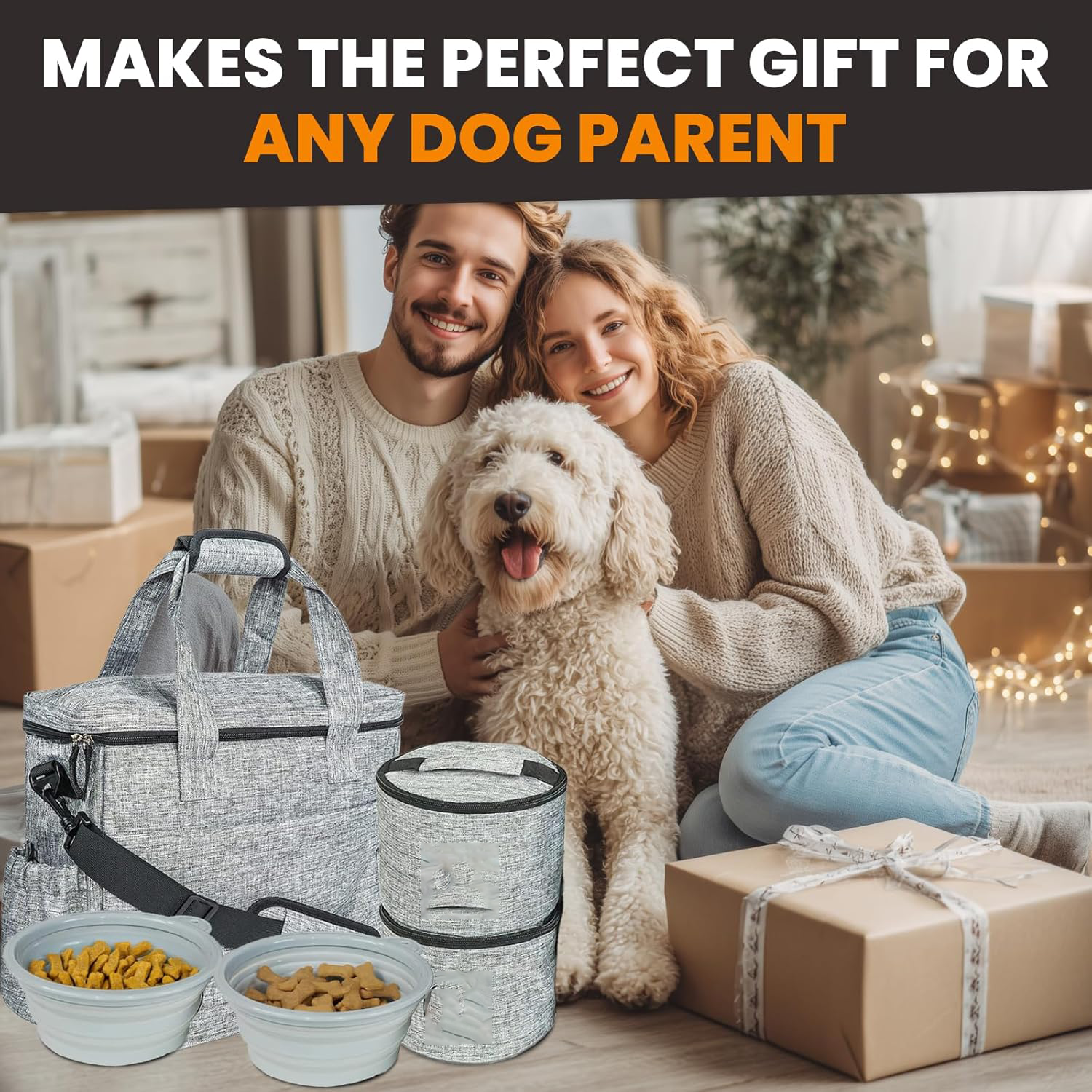 Approved Backpack with Foldable Bowls & Food Containers for Dogs