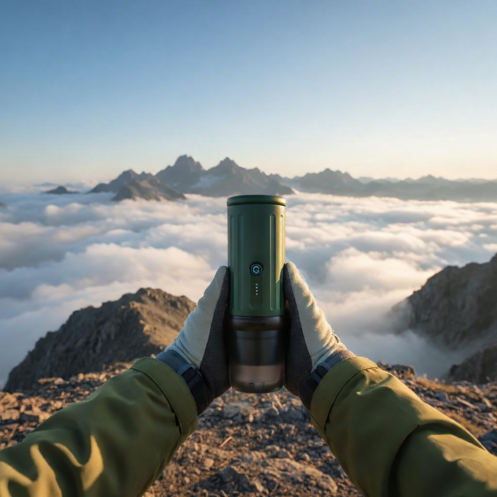 Self-Heating Portable Espresso Machine,Electric Coffee Maker for Camping,Hiking,Office,Car,Travel