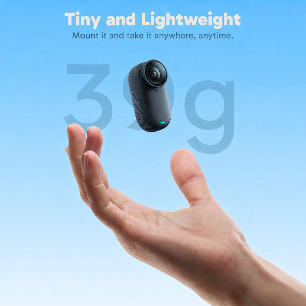 4K Thumb Action Camera - Ultra-Light Tiny Body Camera, Waterproof Vlog Camera