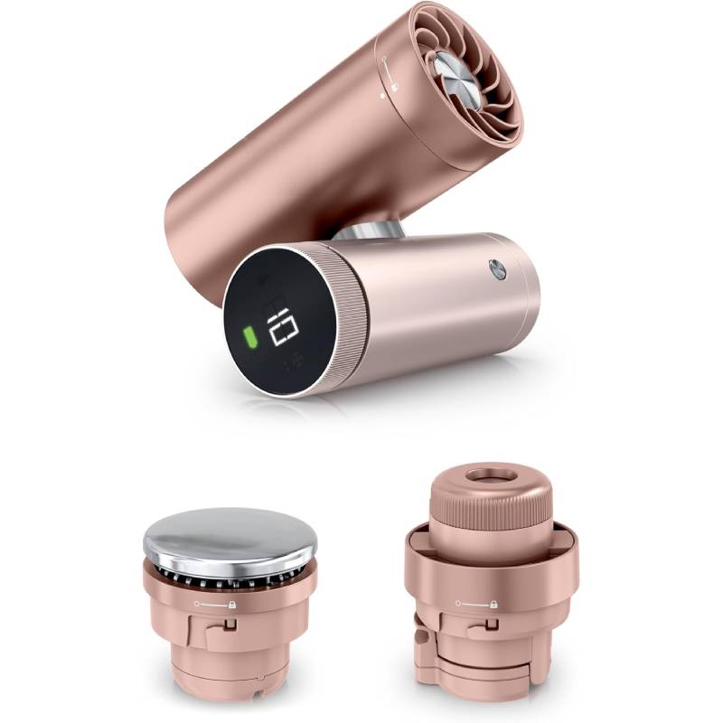 The 2-in-1 Personal Cooling System with Fan, Dry-Touch Mist – Portable, Handheld, Rose Gold
