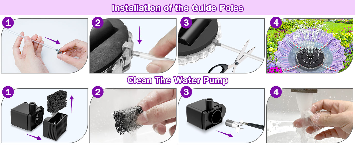 solar power water fountain outdoor