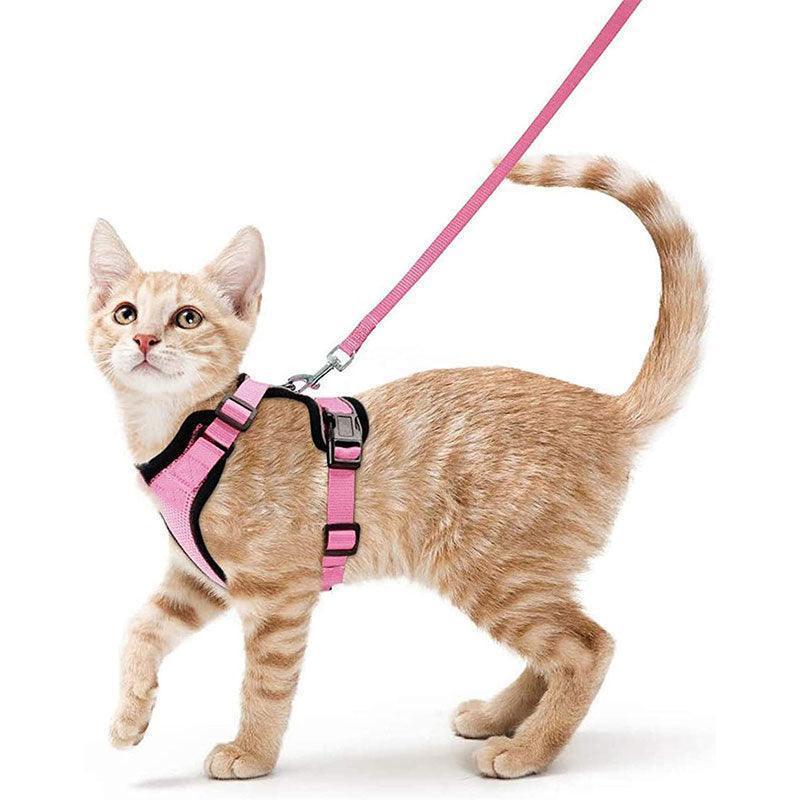 Reflective Strips Cat Leash Set 11 Color Vest Harnesses