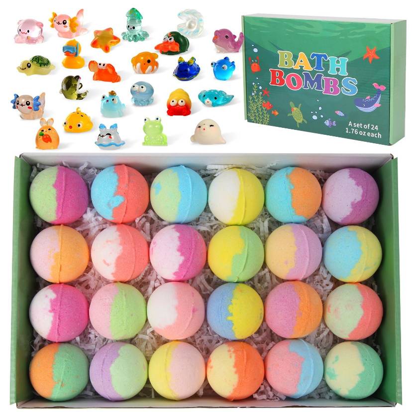 🧼🛁 Natural Bath Bombs for Kids with Mega Bubbles & Surprise Inside 🥚✨
