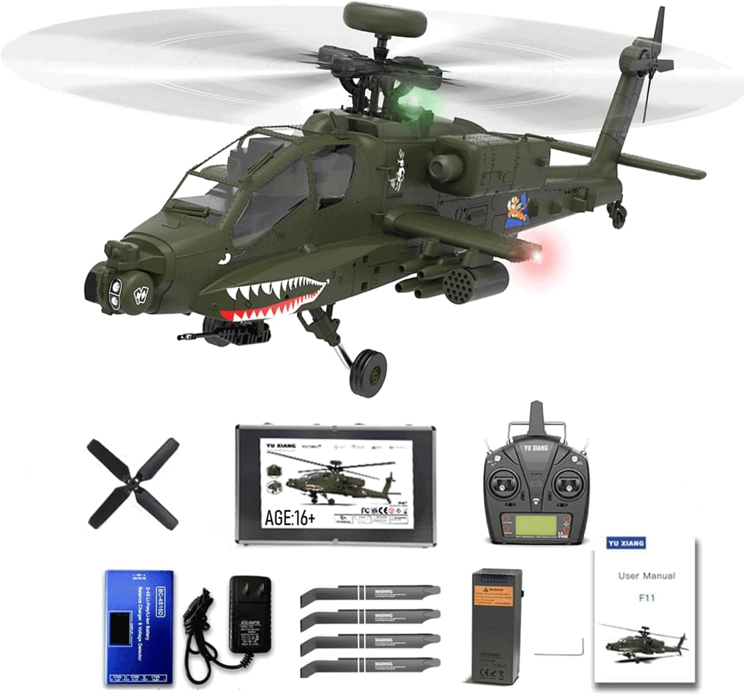 🎉Last Day! 80% Off! ⏰️F118 AH28 Helicopter for Apache AH28,  1/32 Scale 2.4G 6CH Helicopter with Dual-axis Driven Motor RC Airplane Flying Plane Remote Control Military Helicopter Toy - BNF
