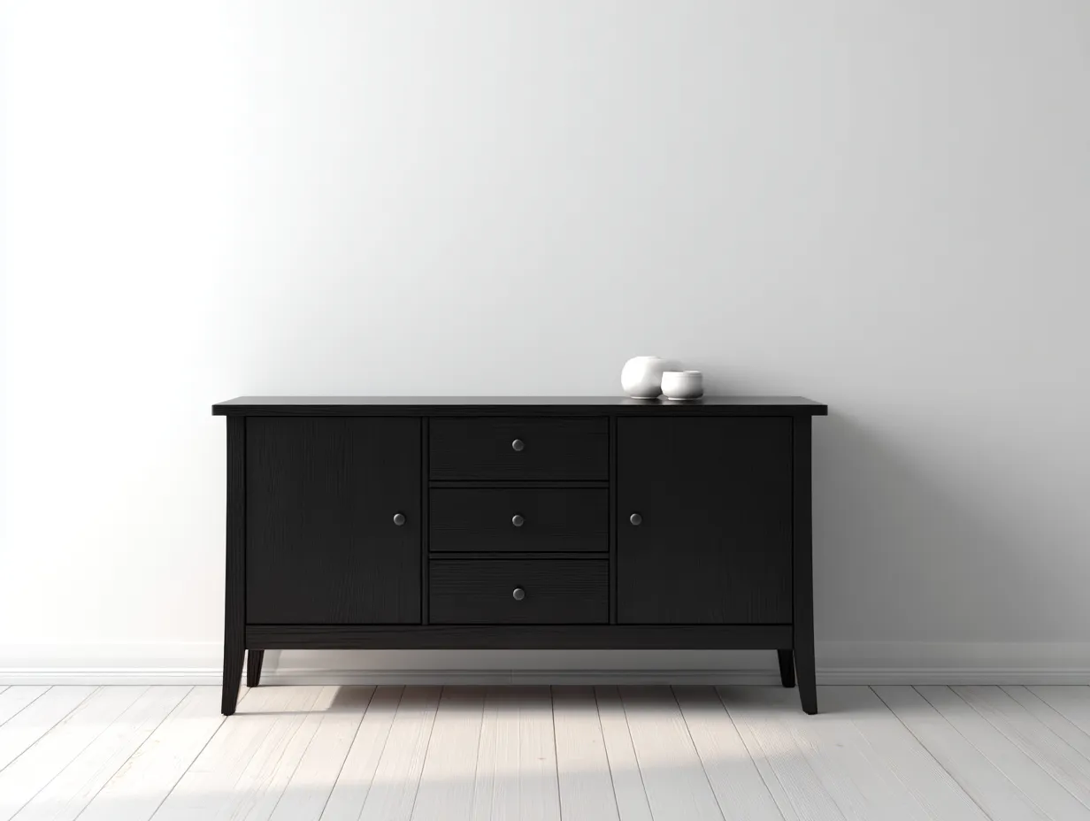 Dielenschränke - Holz - 168x46x76 cm - Schwarz - schlichtes modernes Design-Havenuploft