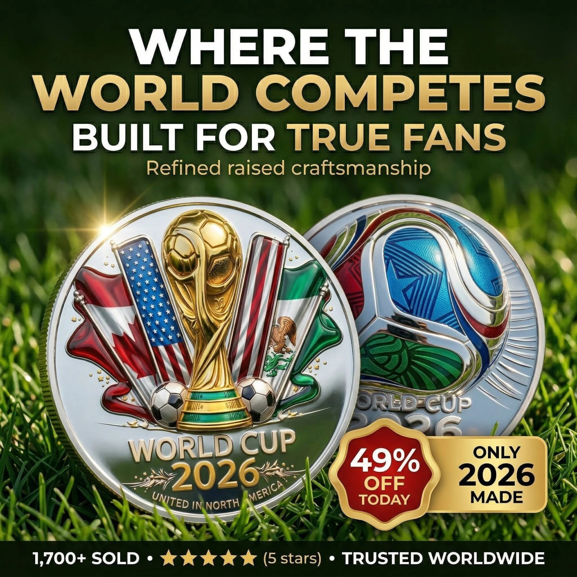 Limited Edition –⚽World Cup 2026 Legacy Challenge Coin🏆
