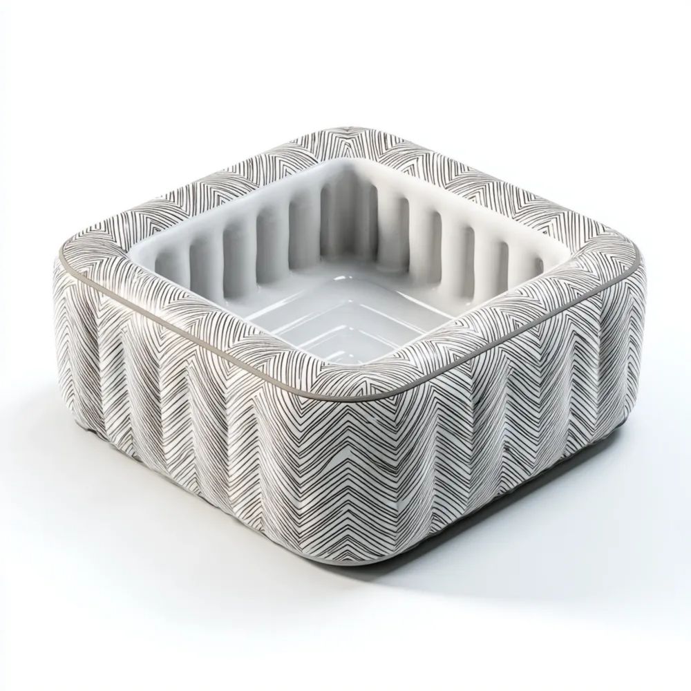 Piscine gonflable carrée PVC 200x200x60 cm - Gris - Design moderne