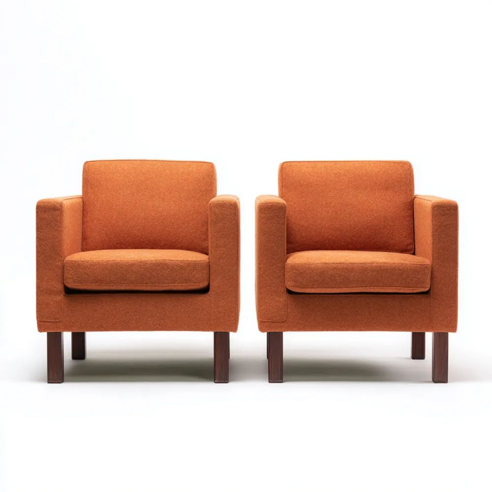 Fauteuils en tissu 75x80x85 cm - Orange - Design contemporain