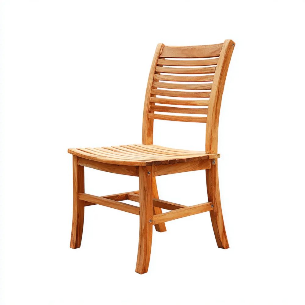 Chaise de jardin en bois de teck 45x55x90 cm - Naturel - Design classique