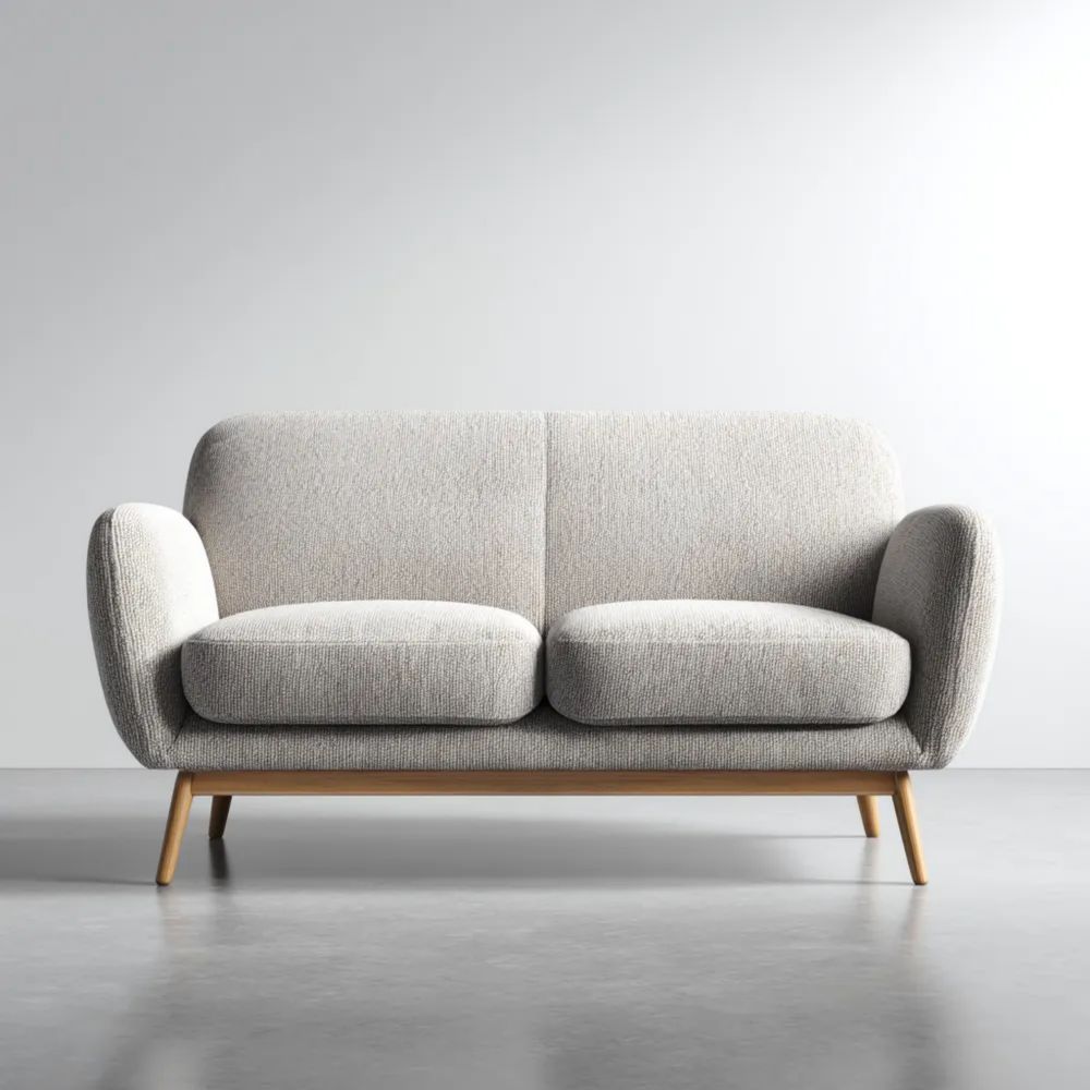 Canapé deux places en tissu 150x85x75 cm – Beige – Design moderne