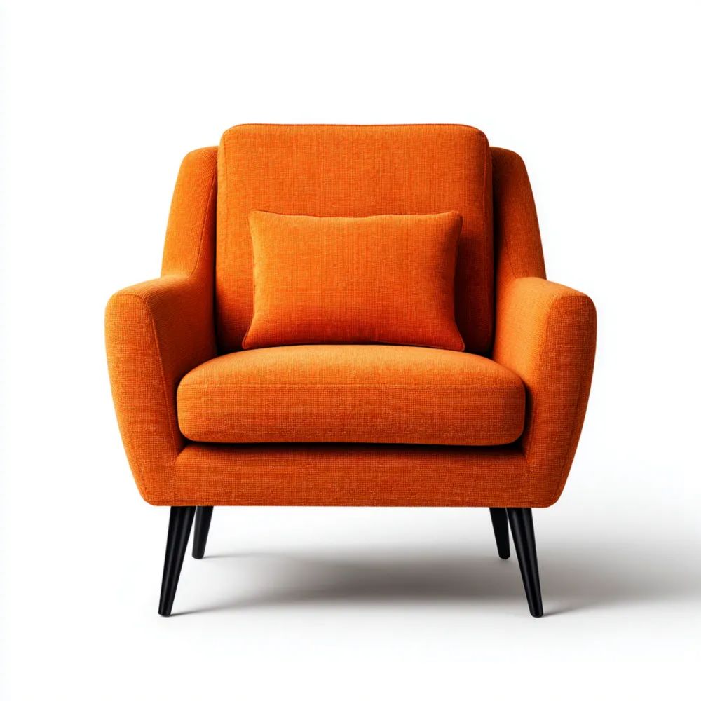 Fauteuil en tissu 85x90x85 cm - Orange - Design moderne