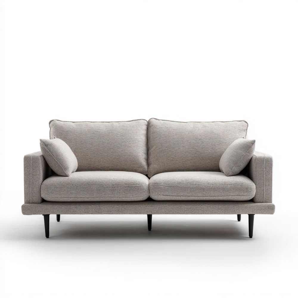 Canapé deux places 140x85x80 cm – Gris – Design Moderne