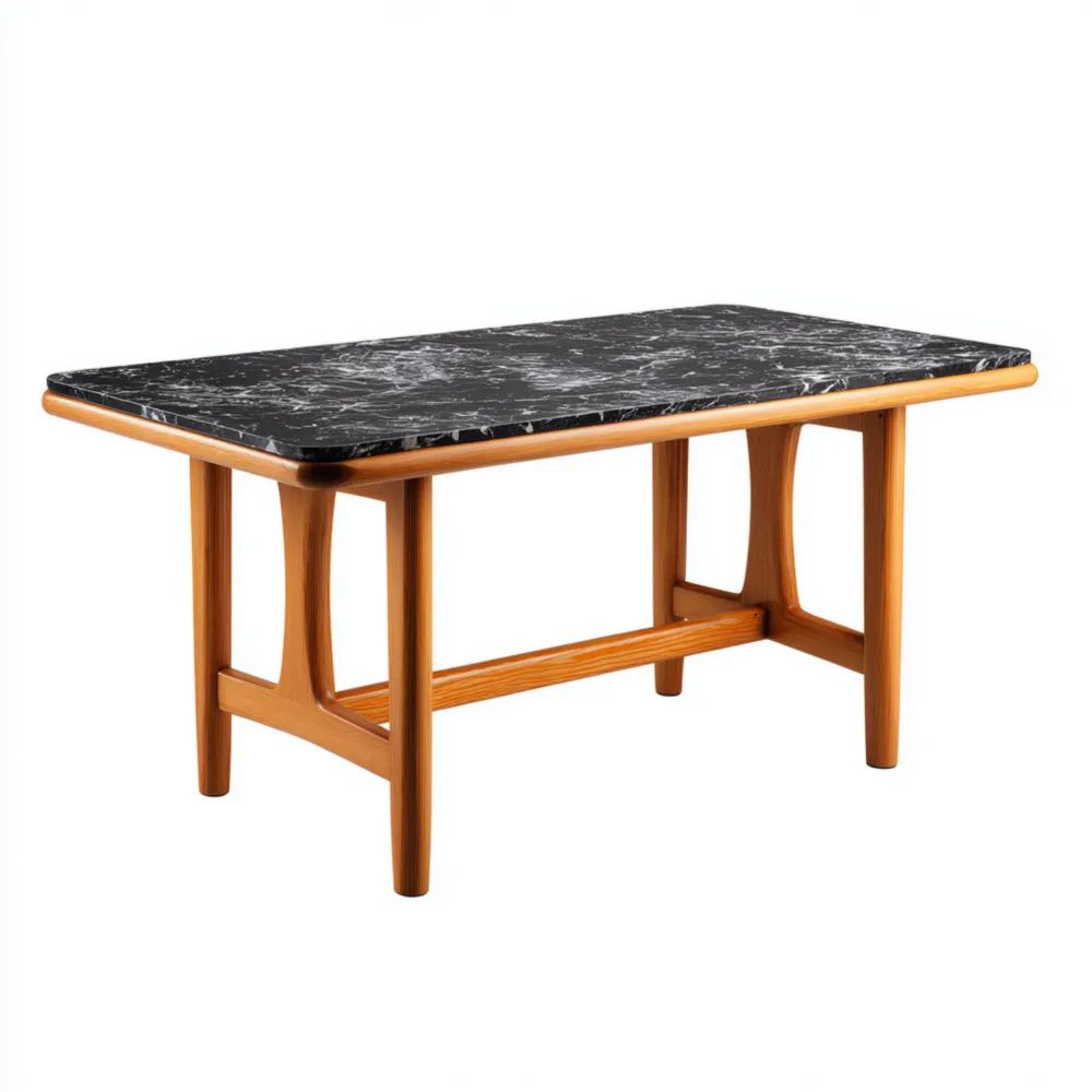 Tavolo da pranzo in Marmo Nero 150x90x75 cm – Design moderno