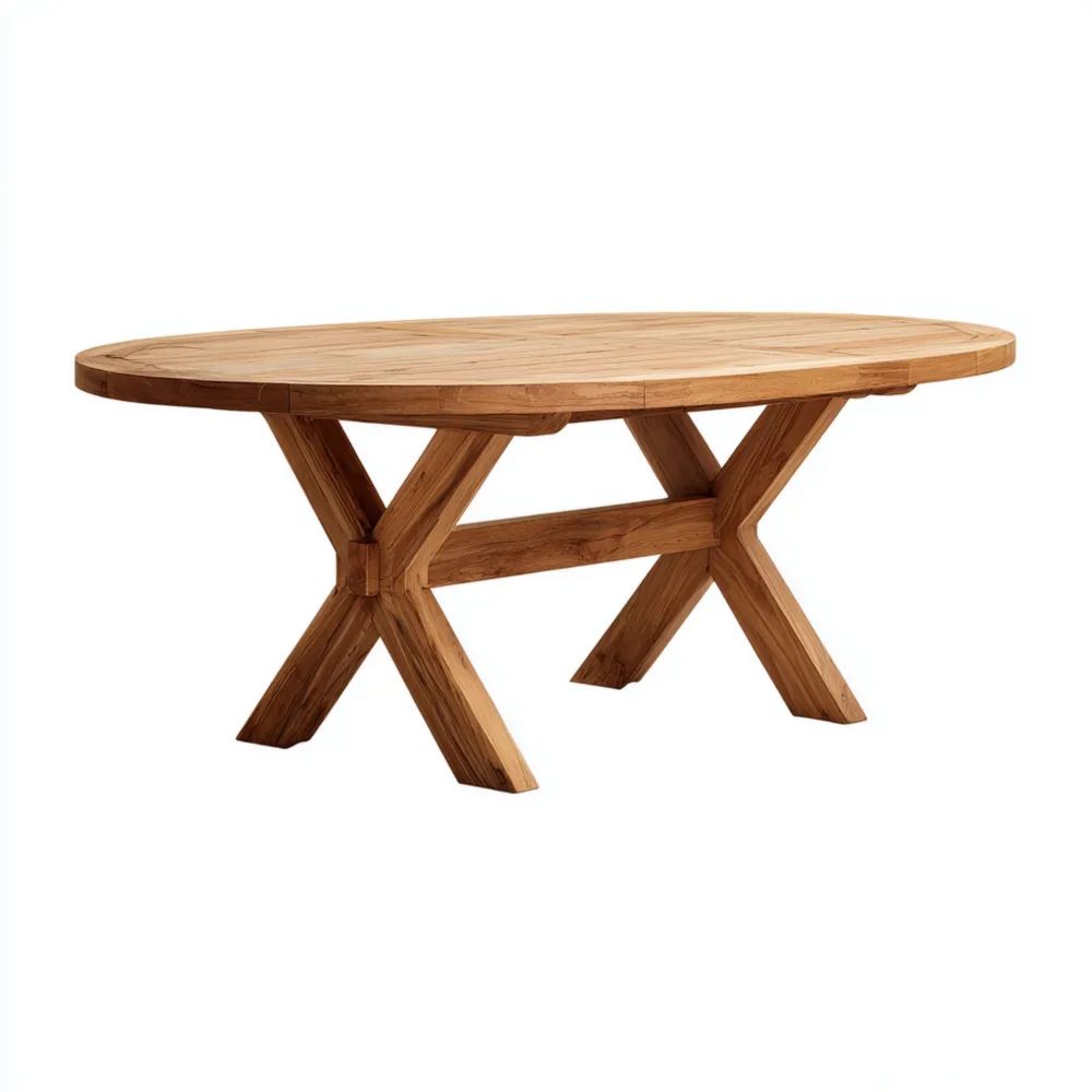 Tavolo da pranzo in legno massello 200x100x75 cm - design rustico