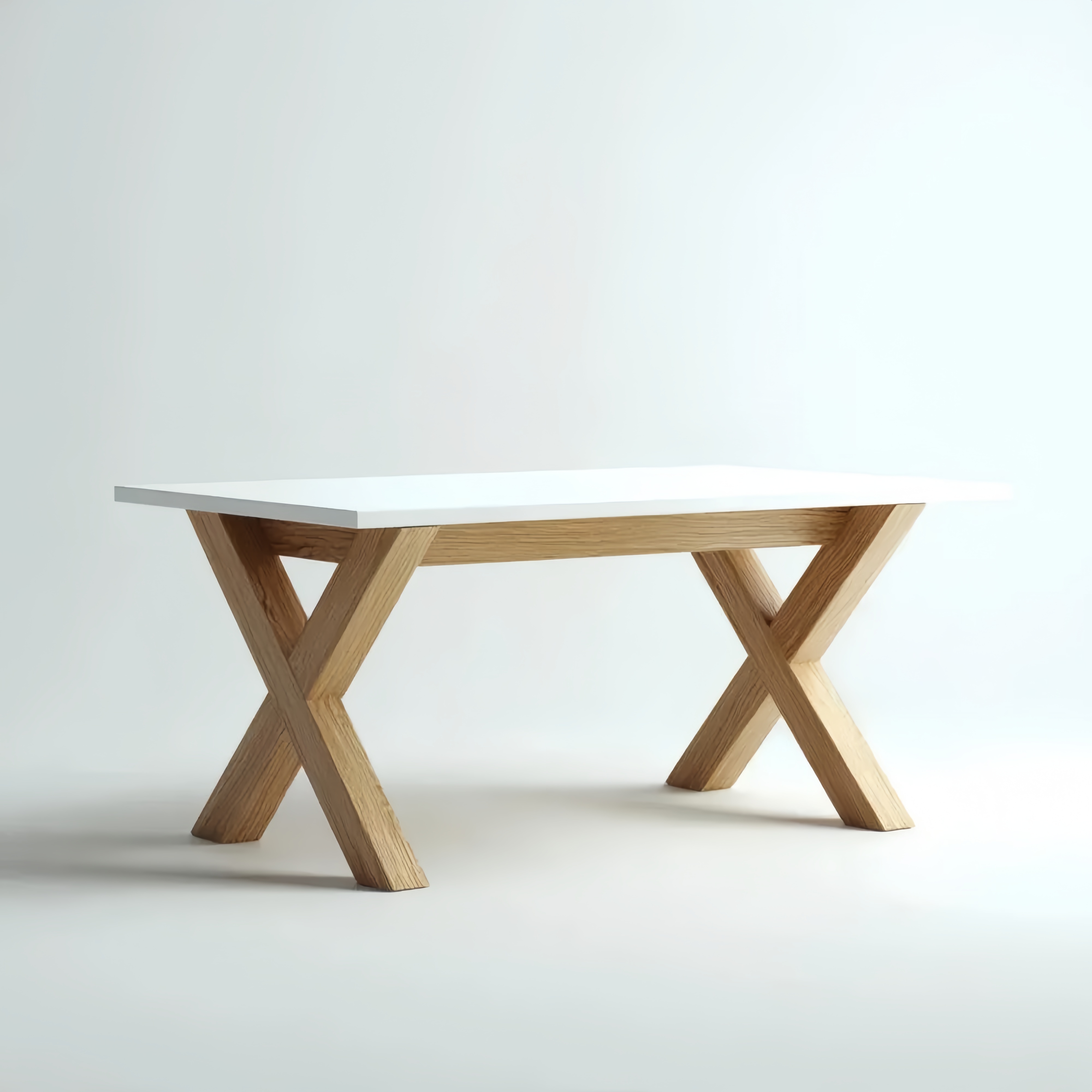 Tavolo da pranzo 180x90x75 cm - Bianco/Legno naturale - Design moderno