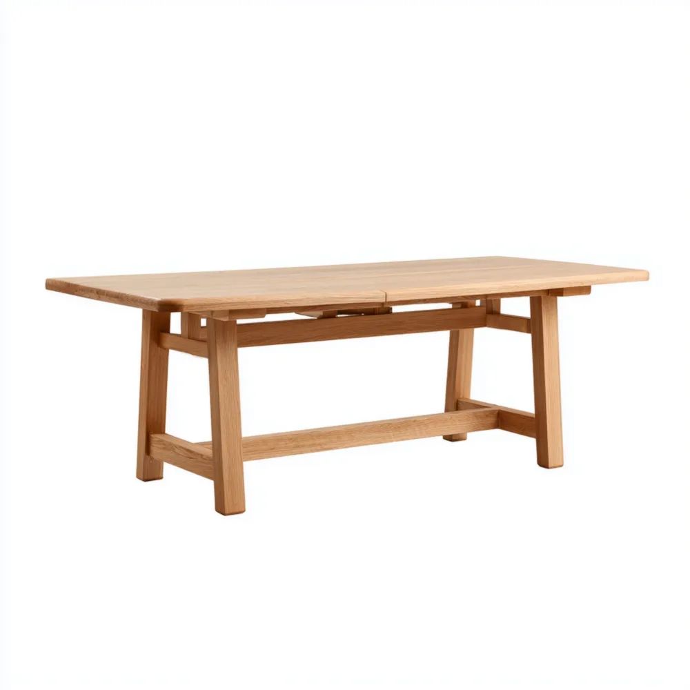 Tavolo da pranzo in legno massello 200x90x75 cm - Naturale - Design moderno