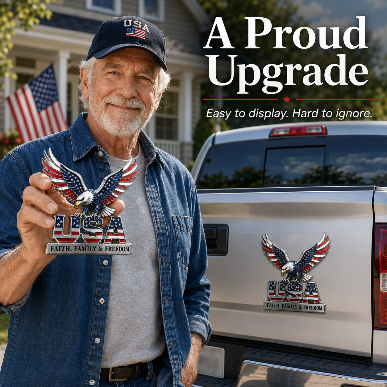 🇺🇸250th Anniversary 49% OFF - ★USA Faith, Family & Freedom★ Metal Emblem