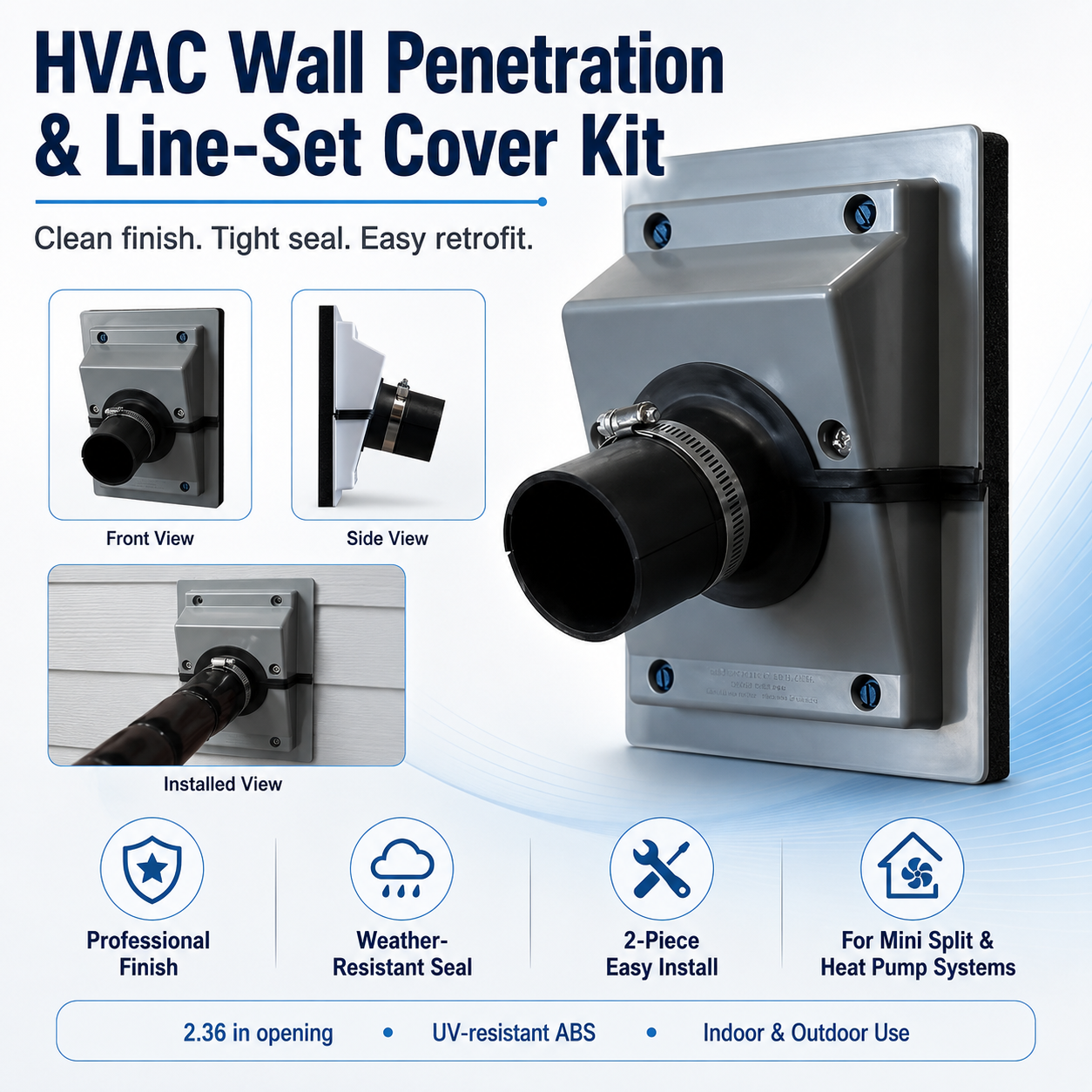 🔥Last Day 49% OFF🔥 - HVAC Wall Penetration & Line-Set Cover Kit – Retrofit Finish Solution