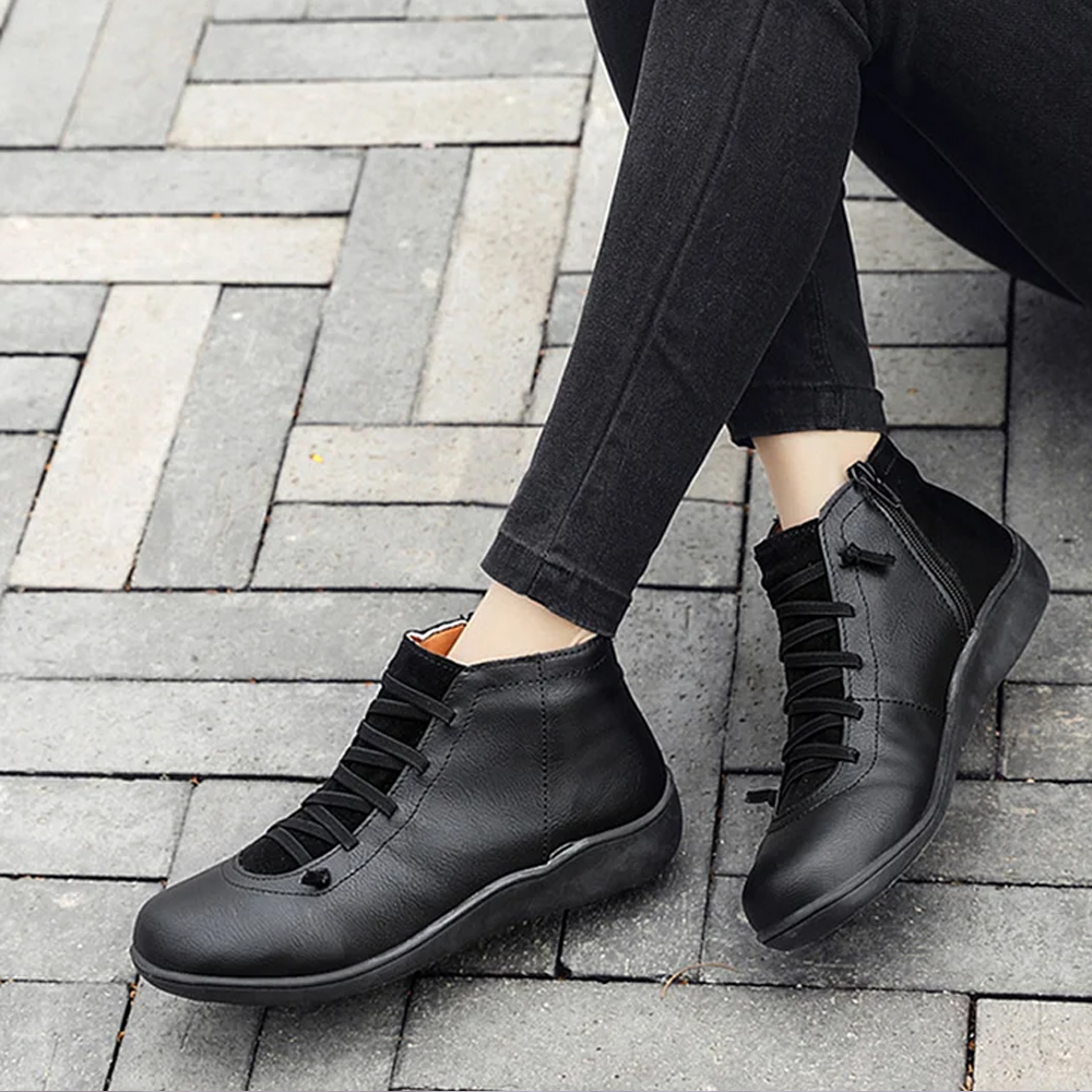 Shobous Comfortable Handmade Leather Foot Support Boots