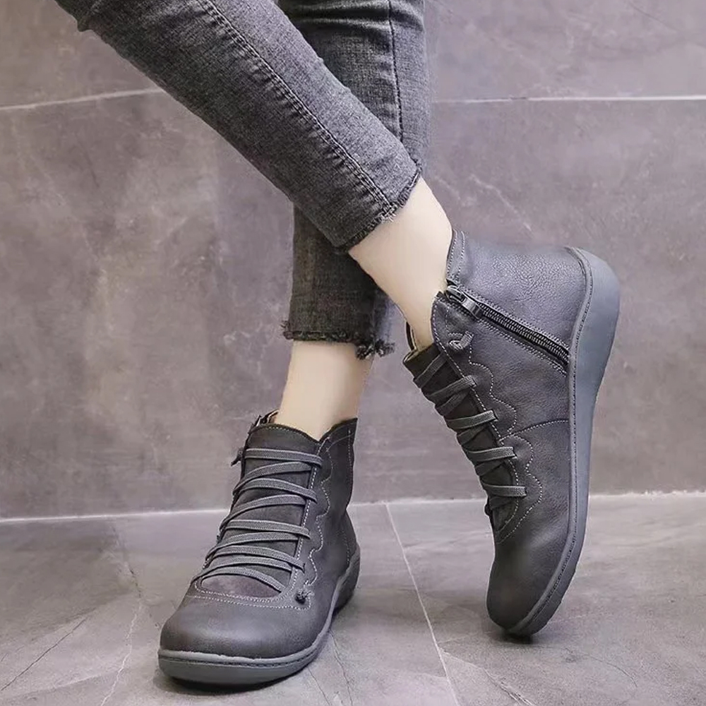 Shobous Comfortable Handmade Leather Foot Support Boots
