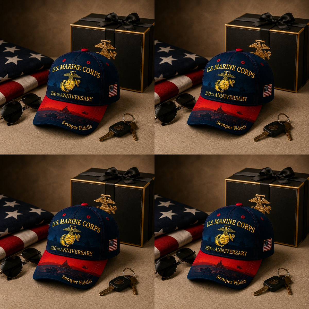 🔥 Father’s Day Sale - ❤️ U.S. Marine Corps 250th Anniversary Commemorative Embroidered Cap 🇺🇸