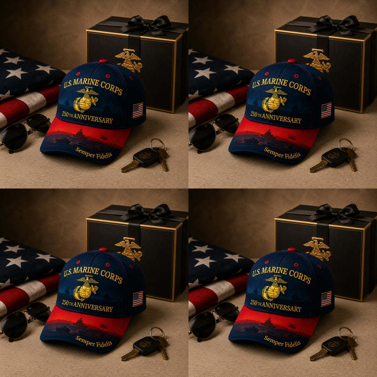 🔥 Father’s Day Sale - ❤️ U.S. Marine Corps 250th Anniversary Commemorative Embroidered Cap 🇺🇸