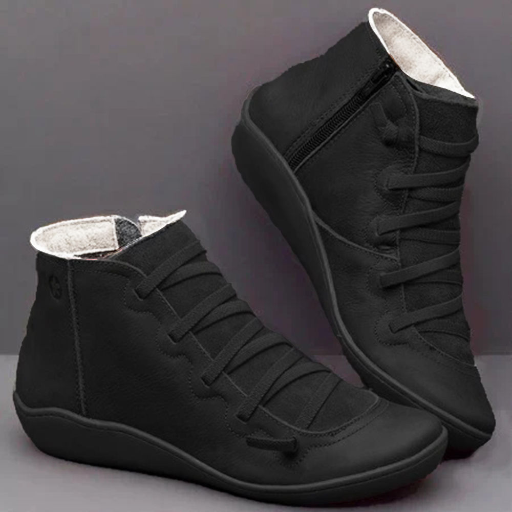 Shobous Comfortable Handmade Leather Foot Support Boots